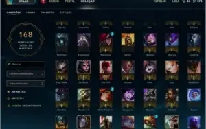 Conta Unranked; 81 Campeões; skins raras.