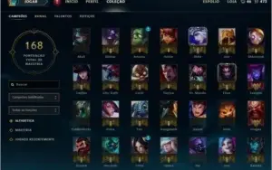 Conta Unranked; 81 Campeões; skins raras.