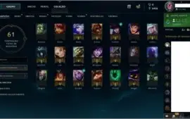 Conta no LOL Prata, ou gold.