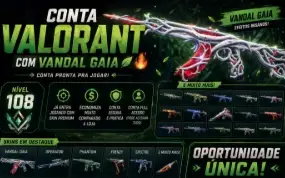 Conta Valorant - Nível 108 | Vandal Gaia + Diversas Skins