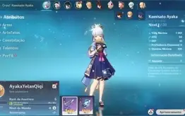 Conta Genshin Impact AR 5 com Kamisato Ayaka, Yelan e Qiqi
