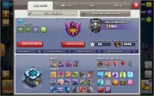Clash of Clans CV 13 bastante upado e mais de 20.600 gemas.
