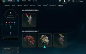 Conta unranked com 52 skins e 94 champs