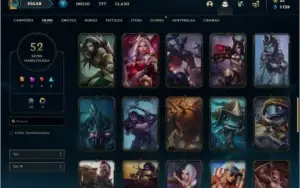 Conta unranked com 52 skins e 94 champs