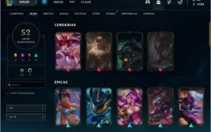 Conta unranked com 52 skins e 94 champs