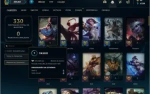 Conta unranked com 52 skins e 94 champs