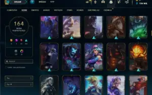 Unranked com TODOS os champs e 164 Skins ( ADC / TOP )