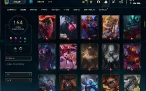 Unranked com TODOS os champs e 164 Skins ( ADC / TOP )