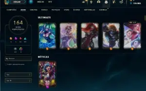 Unranked com TODOS os champs e 164 Skins ( ADC / TOP )