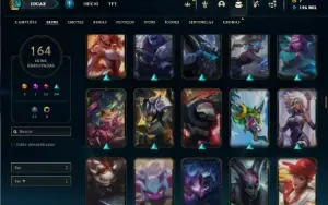 Unranked com TODOS os champs e 164 Skins ( ADC / TOP )