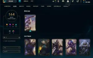 Unranked com TODOS os champs e 164 Skins ( ADC / TOP )