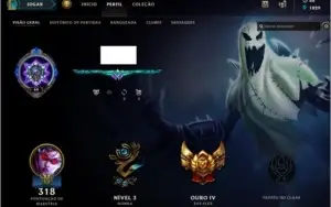Conta League of Legends /129 Campeões/52 Chars/Platina S7