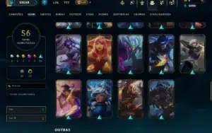 Unranked com 100 Champs e 56 Skins ( ADC / MID / JG )