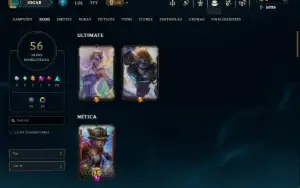 Unranked com 100 Champs e 56 Skins ( ADC / MID / JG )