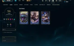Unranked com 100 Champs e 56 Skins ( ADC / MID / JG )