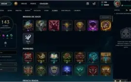 Gold 1, todos os champ, 75 skins(ultimate ezreal) MMR alto
