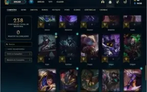 Conta prata 3 com 11 skins e 56 champs