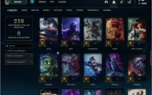 Conta prata 3 com 11 skins e 56 champs