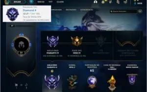 Conta diamante 4 com 1 skin e 27 champs