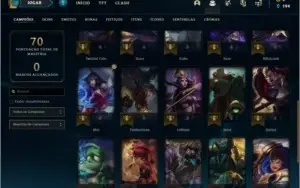 Conta platina 1 com 4 skins e 27 champs