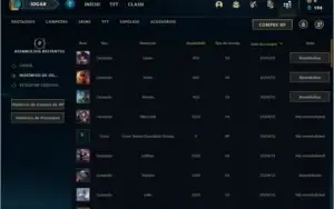 Conta platina 1 com 4 skins e 27 champs