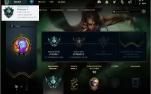 Conta platina 1 com 4 skins e 27 champs