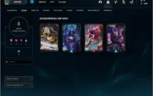 Conta platina 1 com 4 skins e 27 champs