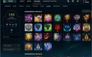 R$1300 gastos, 126 skins, 49 de sentinela, 188 ícones