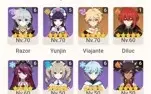 Genshin conta todos 4* + quase todos 5* + 30 tiros