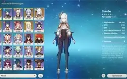 🔴AR 49 ⭐ Ayaka, Ganyu, Shenhe, Diluc, Keqing 5 + Arma 5 ⭐🔴