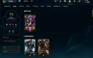 Conta ouro 2 com 120 Champs e 70 Skins + 500k de Sona