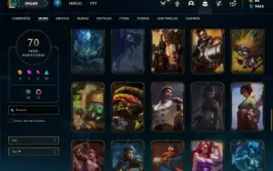 Conta ouro 2 com 120 Champs e 70 Skins + 500k de Sona