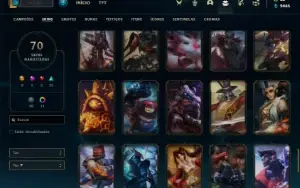 Conta ouro 2 com 120 Champs e 70 Skins + 500k de Sona