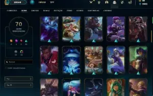 Conta ouro 2 com 120 Champs e 70 Skins + 500k de Sona