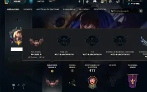 Bronze 2 com TODOS os champs e 185 Skins ( Mais de 40 Jogos)