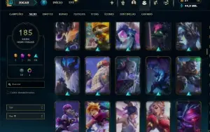 Bronze 2 com TODOS os champs e 185 Skins ( Mais de 40 Jogos)