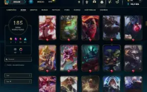 Bronze 2 com TODOS os champs e 185 Skins ( Mais de 40 Jogos)