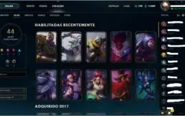 CONTA LOL LVL 45 BORDA OURO 44 SKINS