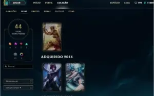 CONTA LOL LVL 45 BORDA OURO 44 SKINS