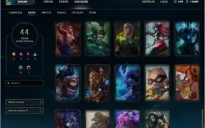 CONTA LOL LVL 45 BORDA OURO 44 SKINS