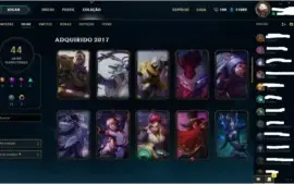 CONTA LOL LVL 45 BORDA OURO 44 SKINS