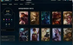 CONTA LOL LVL 45 BORDA OURO 44 SKINS