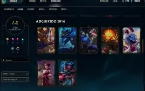 CONTA LOL LVL 45 BORDA OURO 44 SKINS