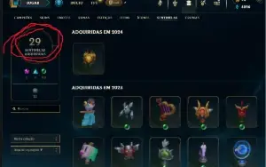 Conta antiga/ League Of Legends lvl 783 / muitas skins (303)
