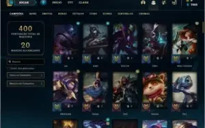 Conta bronze 1 com 105 champs e 85 skins
