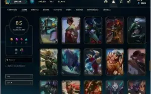 Conta bronze 1 com 105 champs e 85 skins