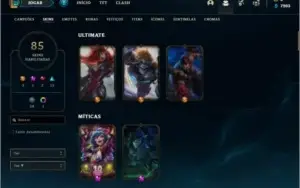 Conta bronze 1 com 105 champs e 85 skins