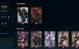 Conta de League of Legends Gold com 288 skins