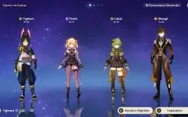 Conta Genshi Impact Varios personagens e sua arma assinatura