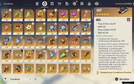 Conta Genshi Impact Varios personagens e sua arma assinatura